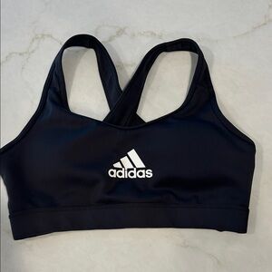 Adidas AeroReady Black Sports Bra with Racerback Design Dark Gray Women’s Size S